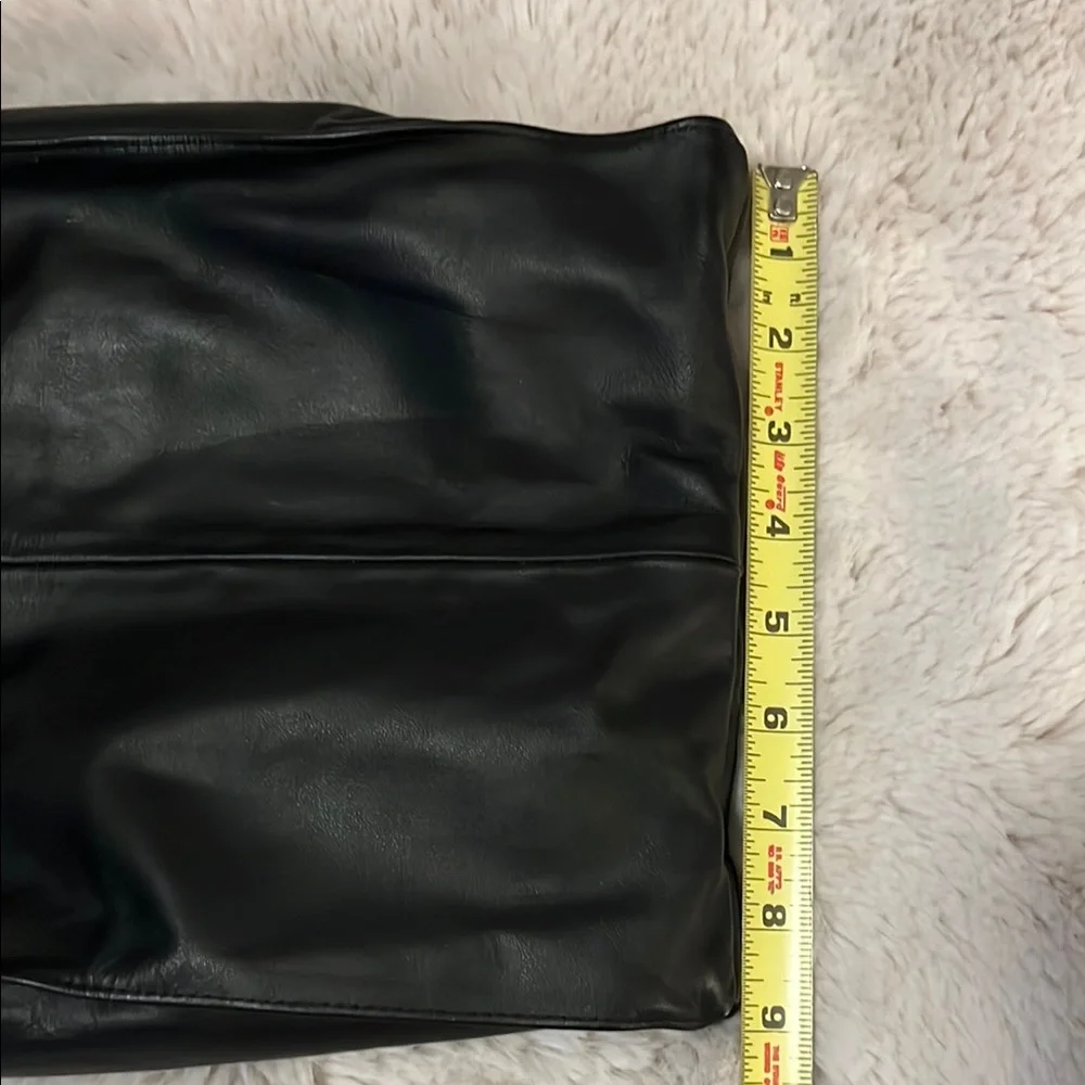 Black Leather Vintage Two Section Golf Shoe Storage Drawstring Travel Bag